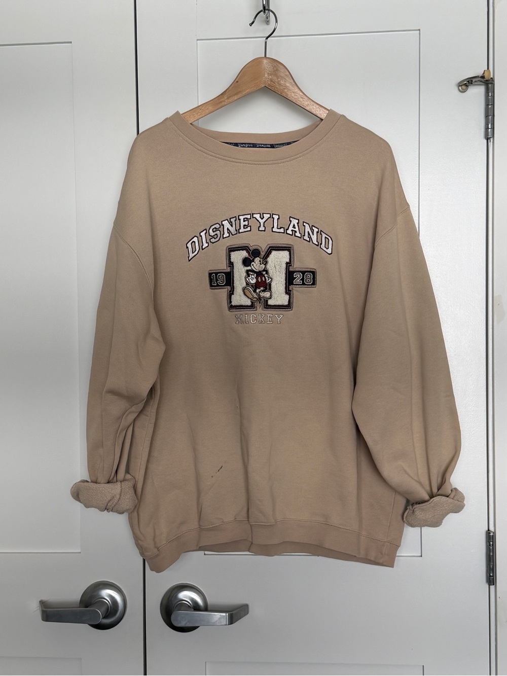 Disney Beige Mickey Disneyland Crewneck Sweatshirt